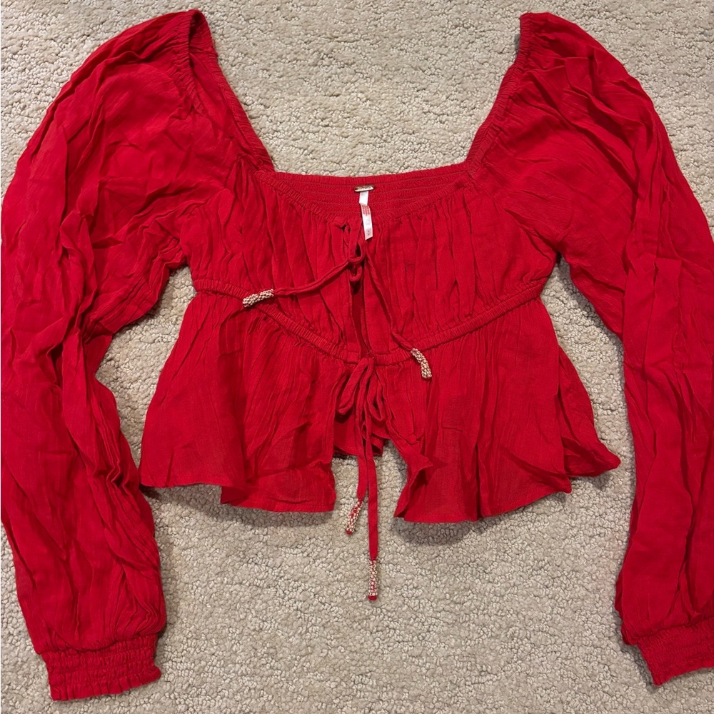Free people red blouse